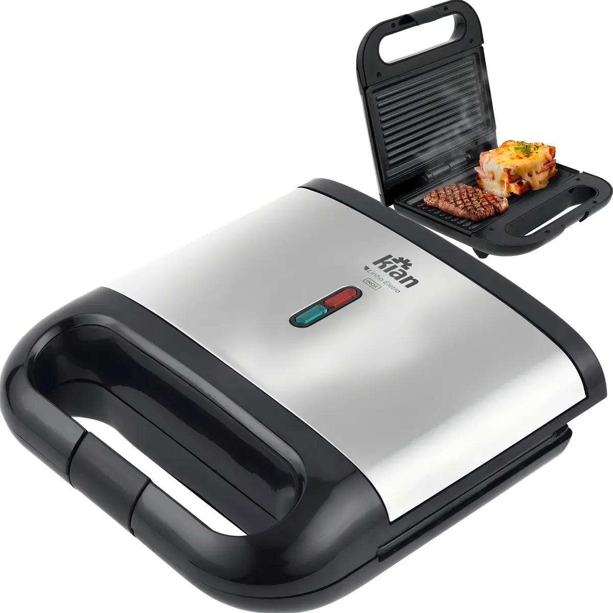 Sanduicheira Grill Kian Elétrica 750W para Sanduíches e Petiscos
