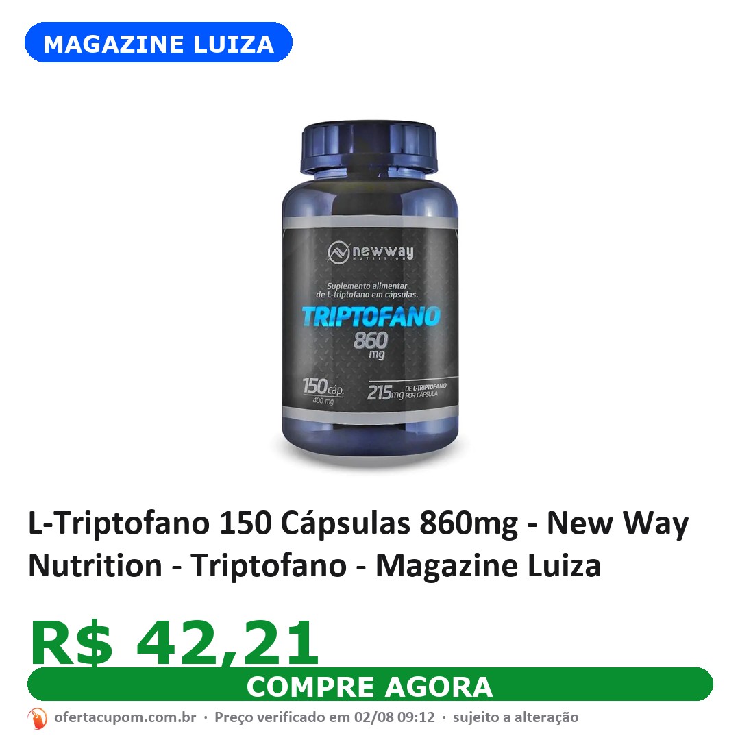 L-Triptofano 150 Cápsulas 860mg - New Way Nutrition - Triptofano - Magazine Luiza