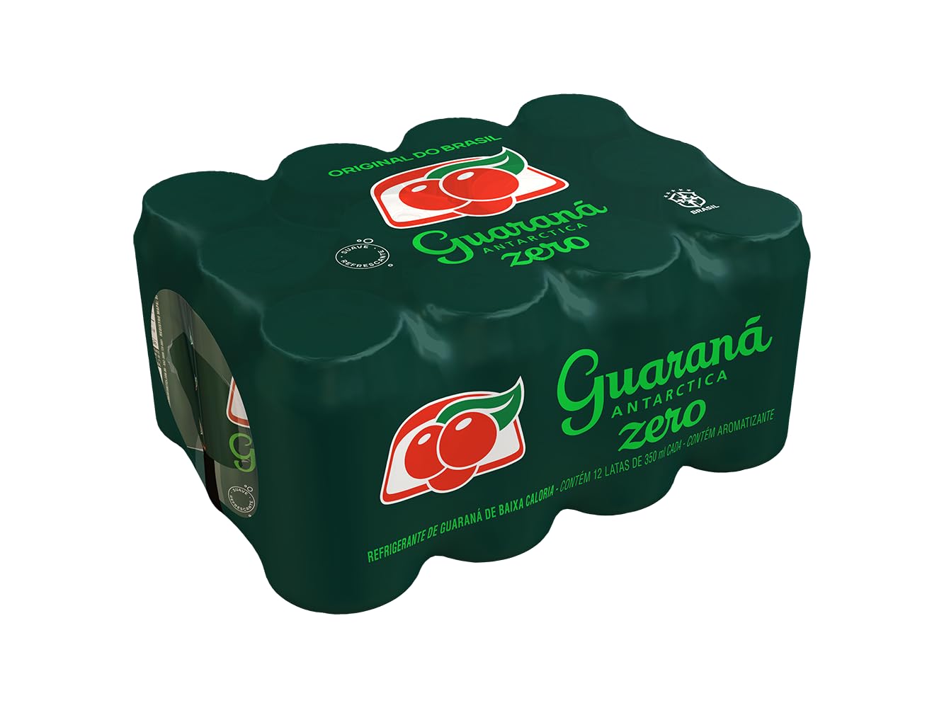 Refrigerante Zero Guaraná Antarctica, Lata 350ml, Pack com 12 unidades