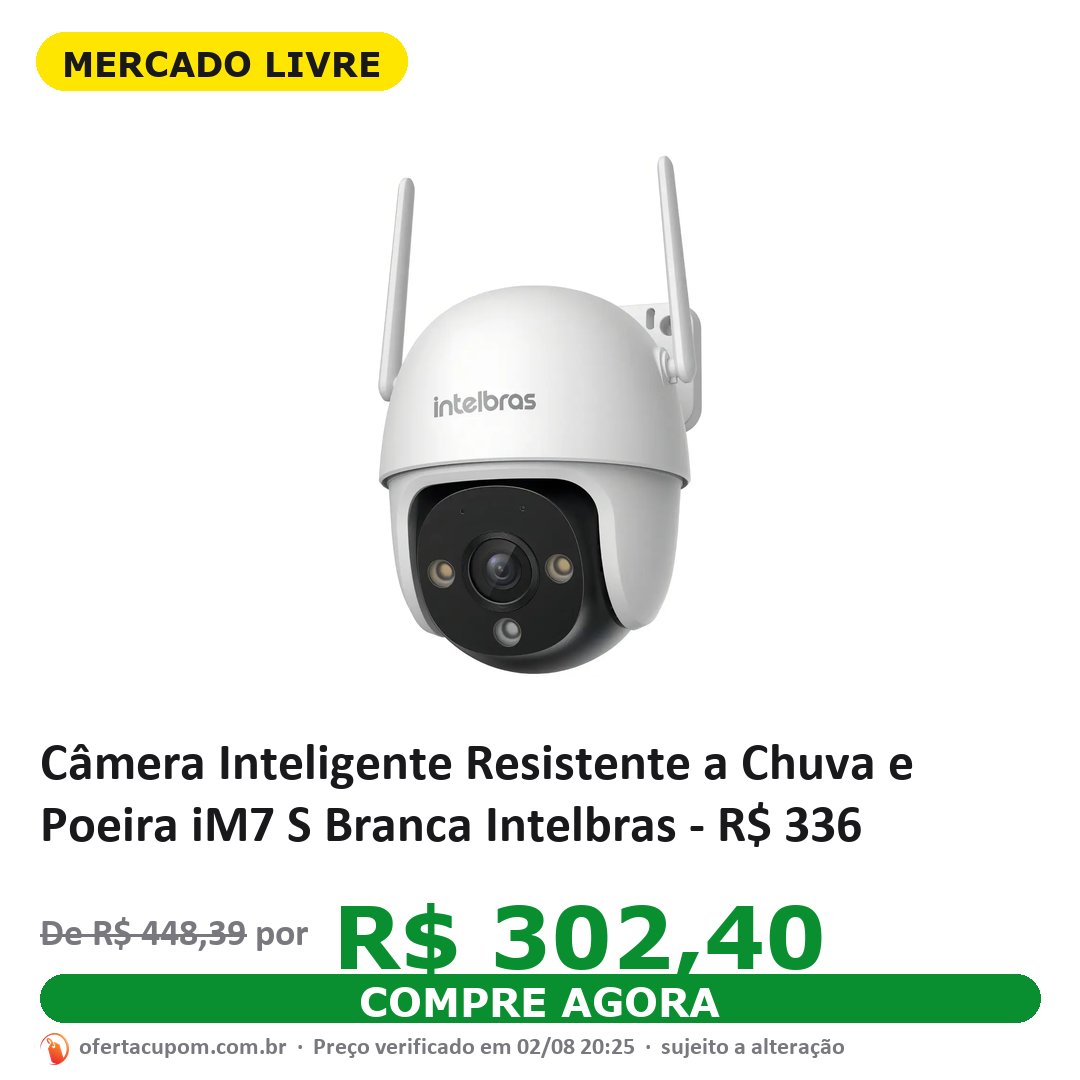 Câmera Inteligente Resistente a Chuva e Poeira iM7 S Branca Intelbras