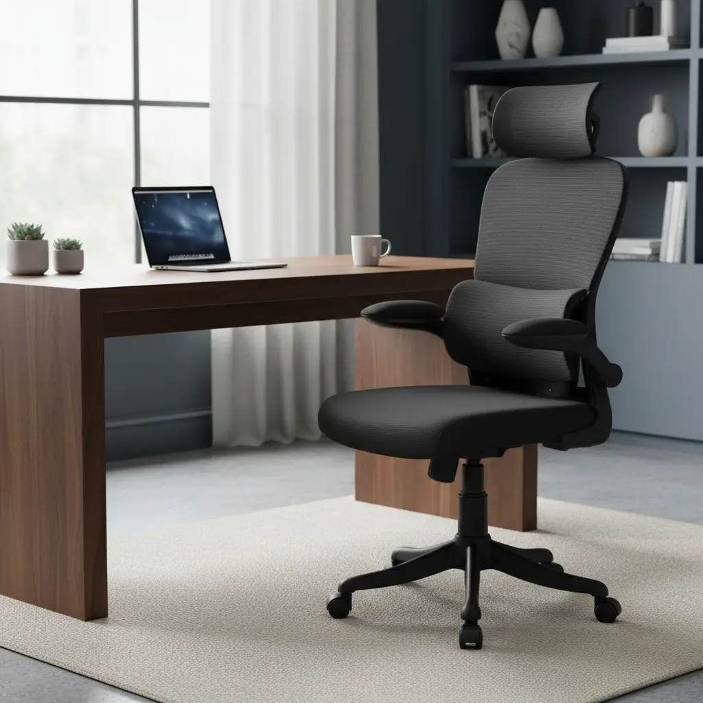 Cadeira Escritório Ergonômica Genebra B500 Luvinco Cor Preto Com Suporte Lombar Estofado Mesh - R$ 497,9