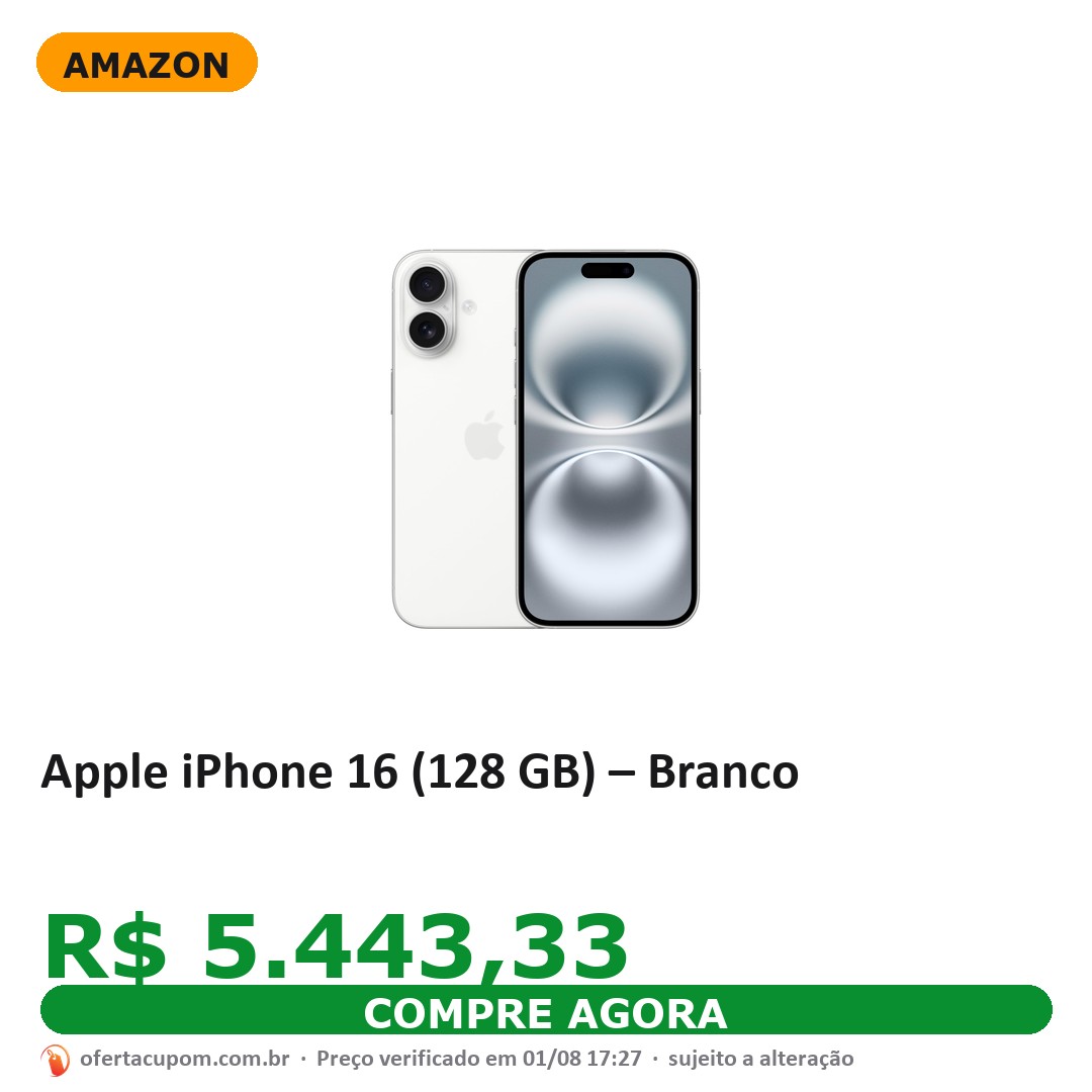 Apple iPhone 16 (128 GB) – Branco