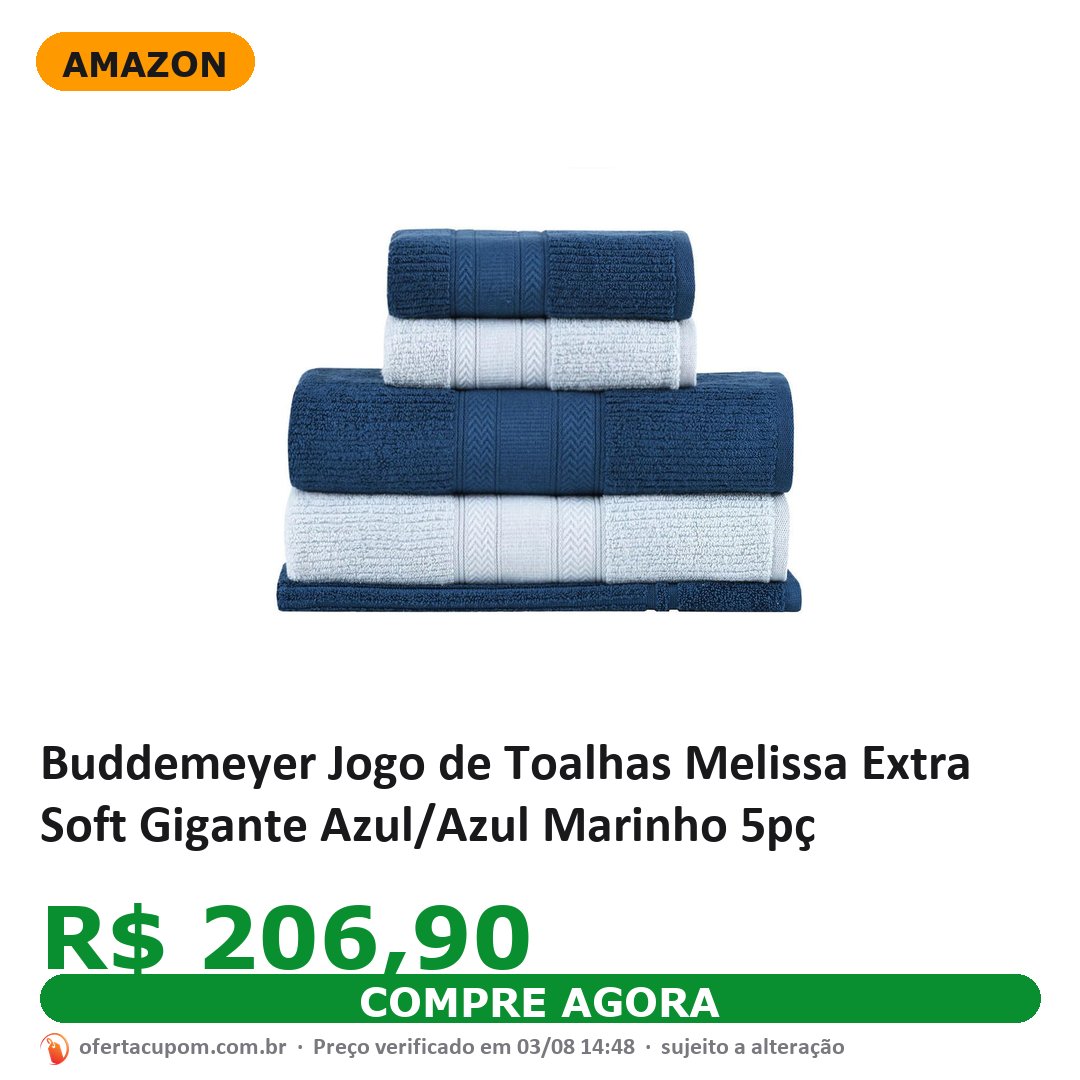 Buddemeyer Jogo de Toalhas Melissa Extra Soft Gigante Azul/Azul Marinho 5pç