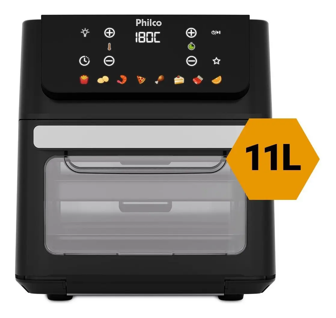 Air Fryer Oven Philco 11L 8 Funções Visor 1800W PAF11B
