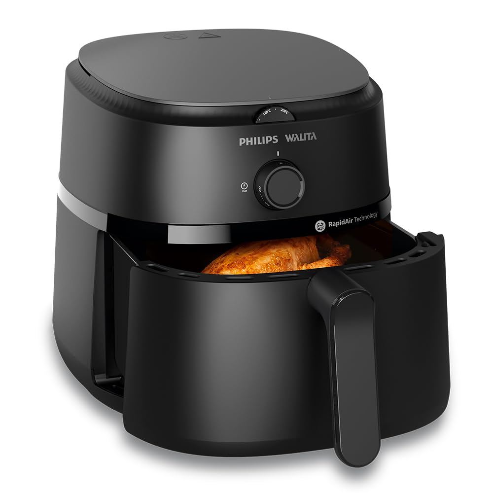 Philips Walita Fritadeira Airfryer Série 1000 4,2L, Preta, 220V | 12 Funções de Cozimento – economia de energia, limpeza fácil e design compacto (NA120/09)