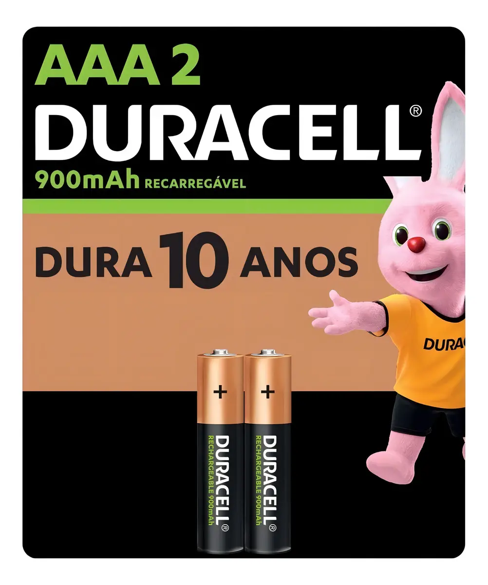 Pilha Recarregável Aaa Palito 900 Mah Duracell Com 2 Unidade - R$ 49,9