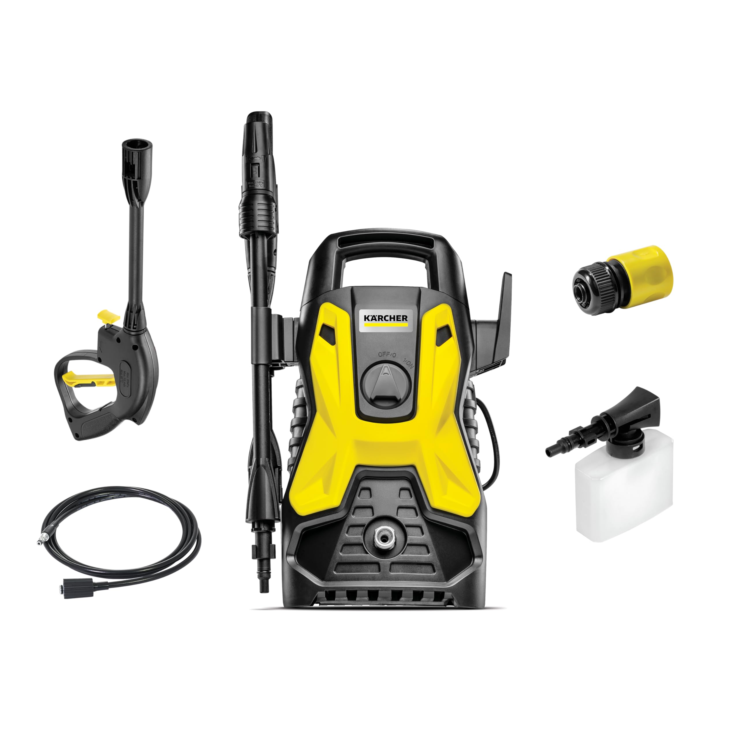 Kärcher Lavadora de Alta pressão Prática Black, 1500 PSI/Libras, 1400W, 300L/h com Aplicador de Detergente e Lança Regulável 127V, Energia elétrica