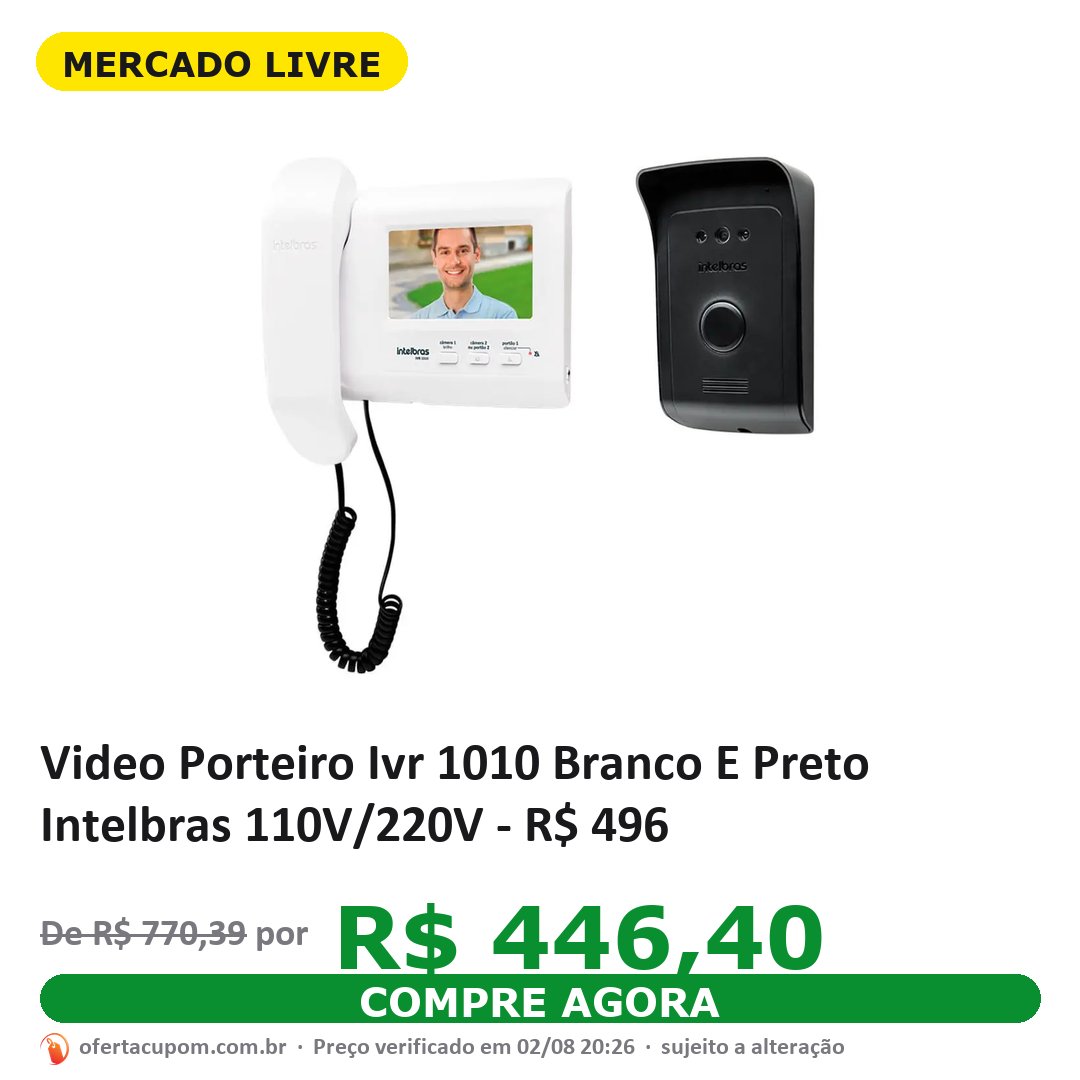 Video Porteiro Ivr 1010 Branco E Preto Intelbras 110V/220V