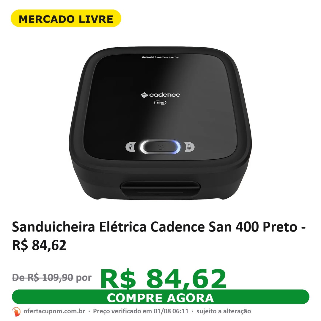 Sanduicheira Elétrica Cadence San 400 Preto