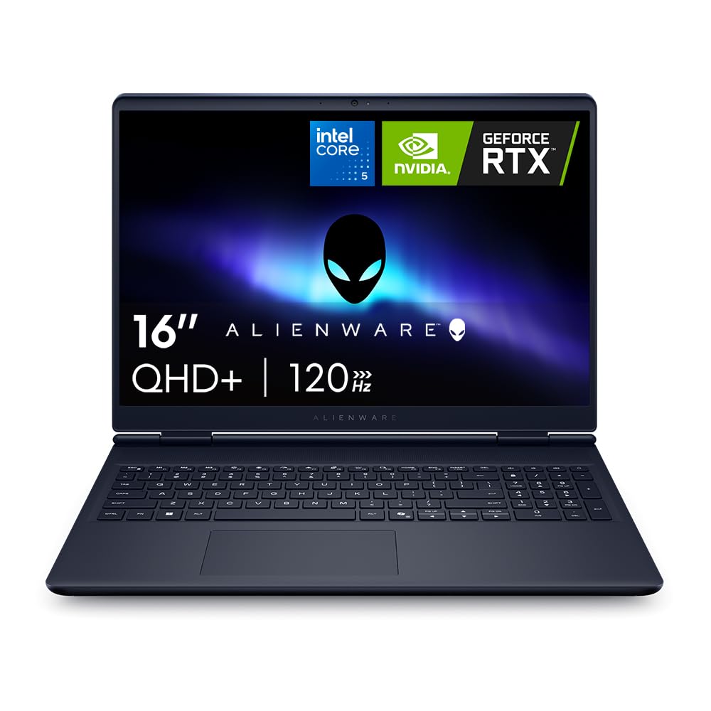 Notebook Gamer Alienware 16 AC16250, Intel Core 5 210H, Ubuntu Linux | NVIDIA GeForce RTX 4050 6 GB GDDR6, 16 WQXGA 120 Hz, 16 GB DDR5, 512 GB SSD, Cor Azul Escuro, Wi‑Fi 7, Teclado retroiluminado