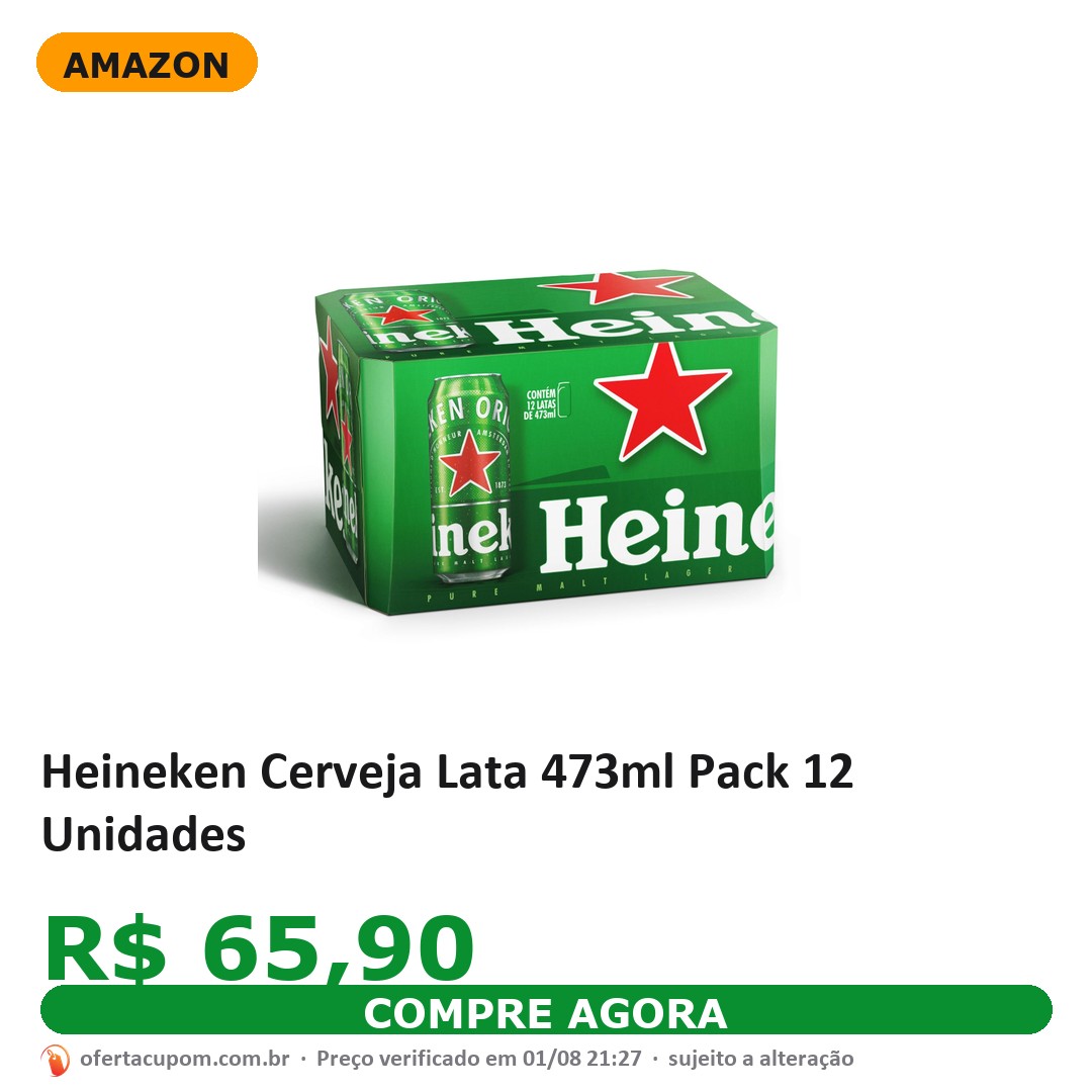 Heineken Cerveja Lata 473ml Pack 12 Unidades