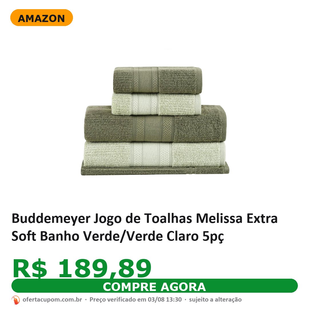 Buddemeyer Jogo de Toalhas Melissa Extra Soft Banho Verde/Verde Claro 5pç