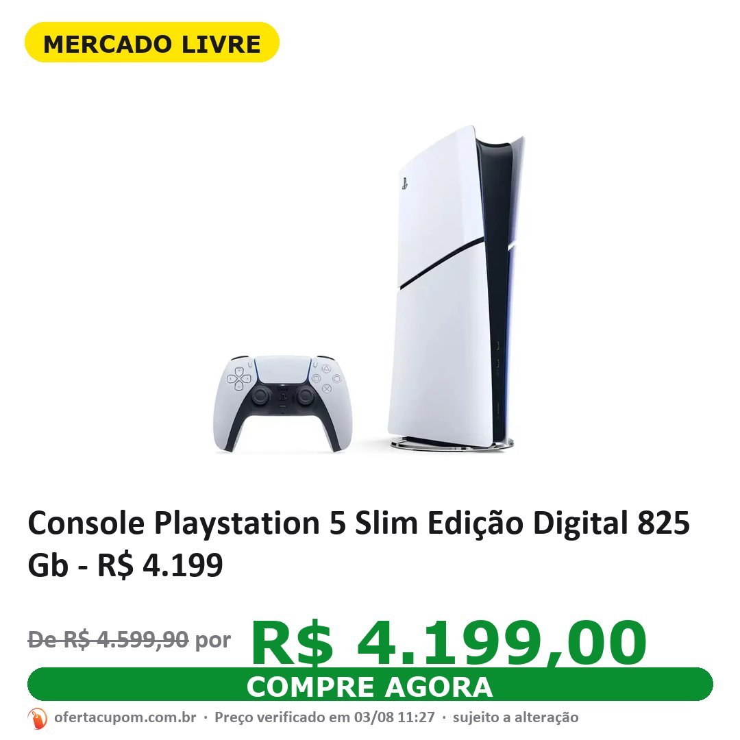 Console Playstation 5 Slim Edição Digital 825 Gb