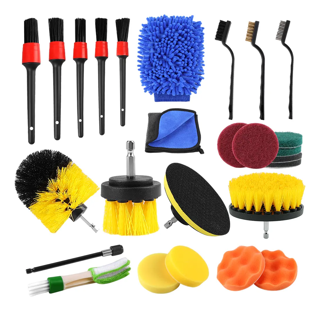 Kit 27 Escovas Rotativas Limpeza Furadeira Parafusadeira