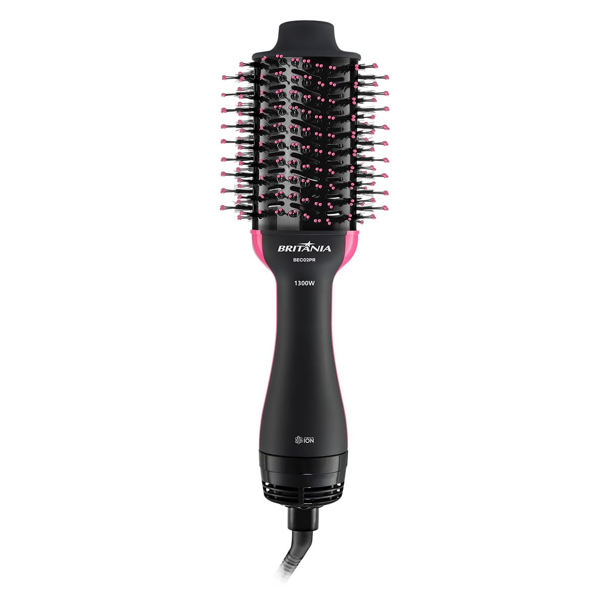 Britânia Escova Secadora BEC02PR Bivolt 4 em 1 1300W Plástico Rosa/Preto