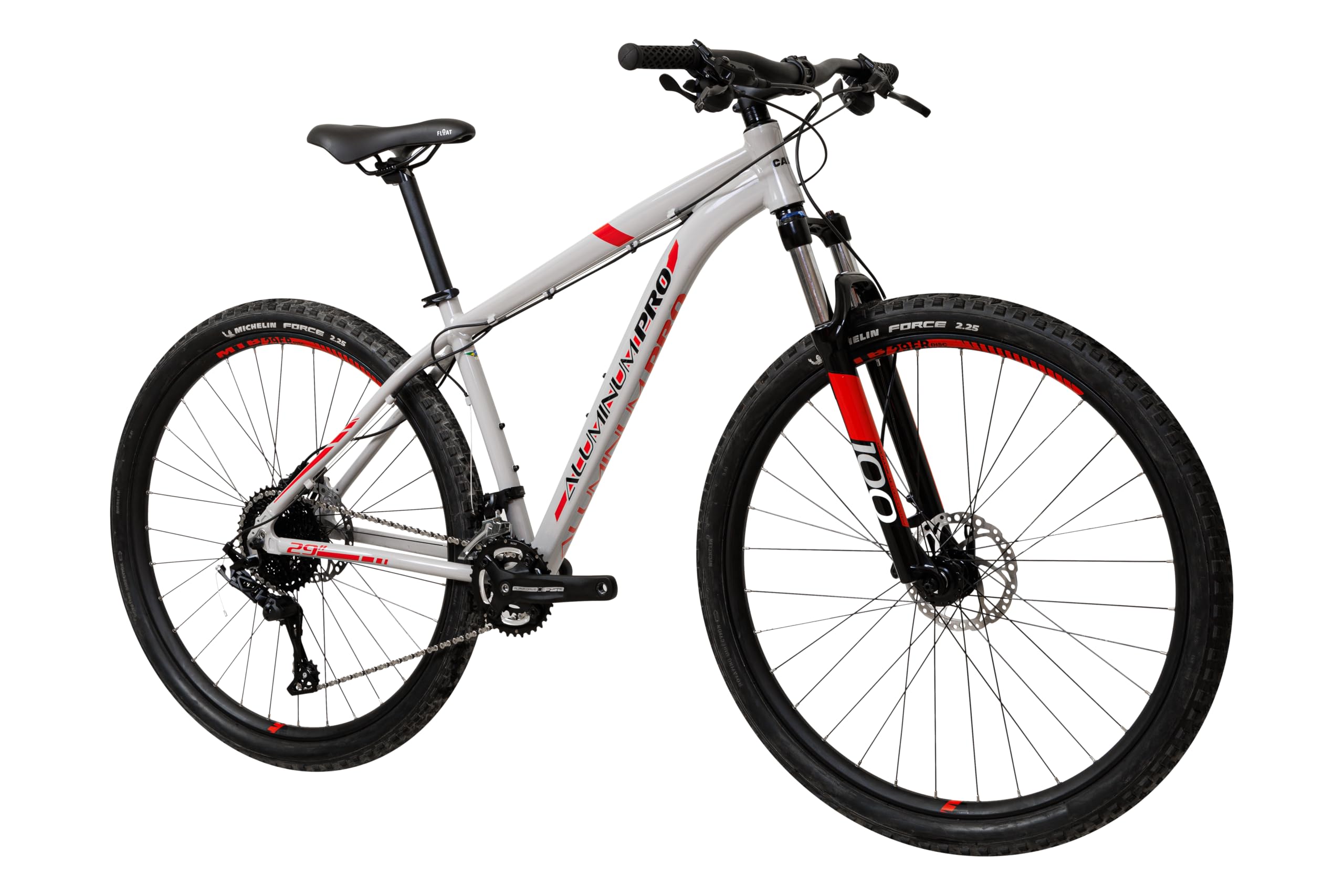 Caloi Bicicleta Aluminum Pro, Aro 29, Tamanho 17, Câmbio Microshift 20 Velocidades, Branca