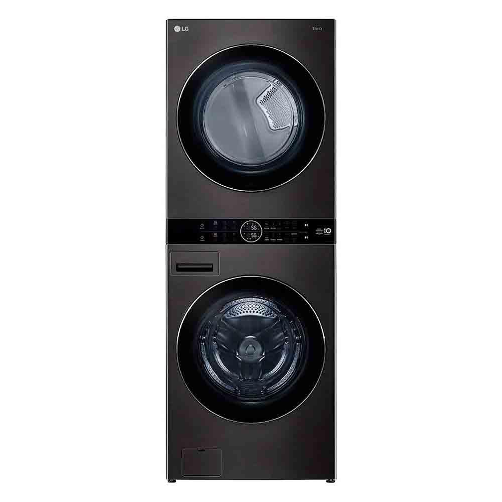 Lavadora de Roupas Lava e Seca Wash Tower LG 17KG Aço Escovado Preto 220V WK17BS6A
