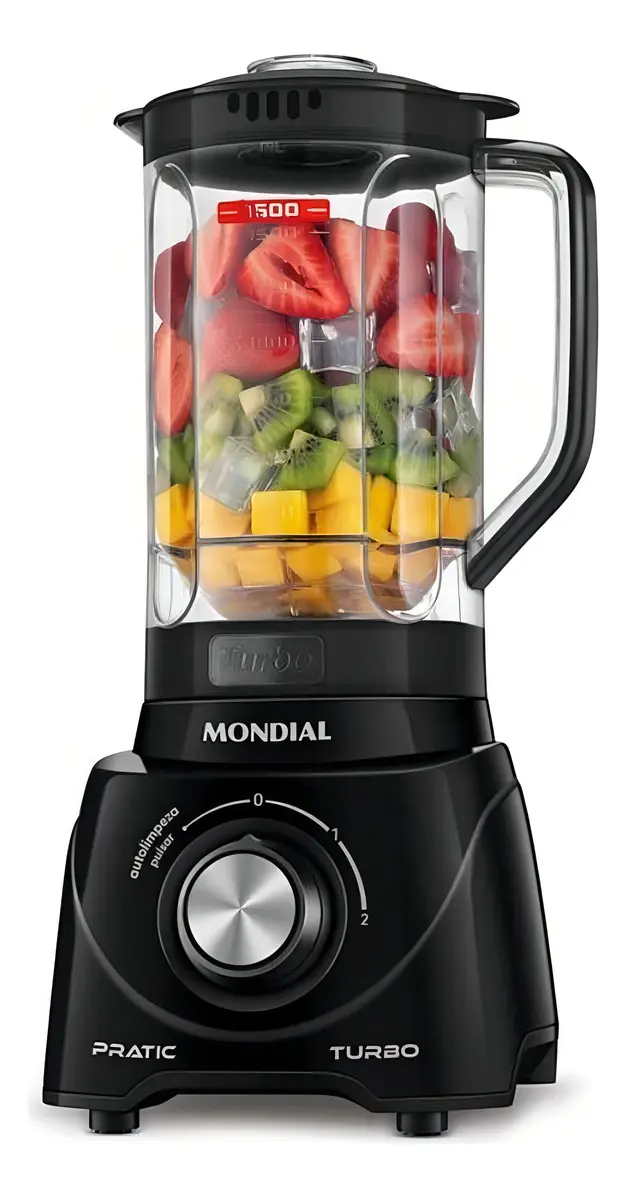 Liquidificador Pratic Turbo, Mondial, 550W - L-98-B - R$ 99,9