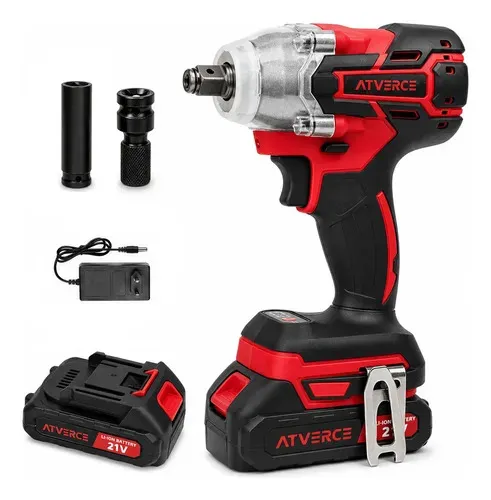 Chave de Impacto a Bateria Atverce 21V, Motor Brushless e Torque de 300 Nm com Maleta