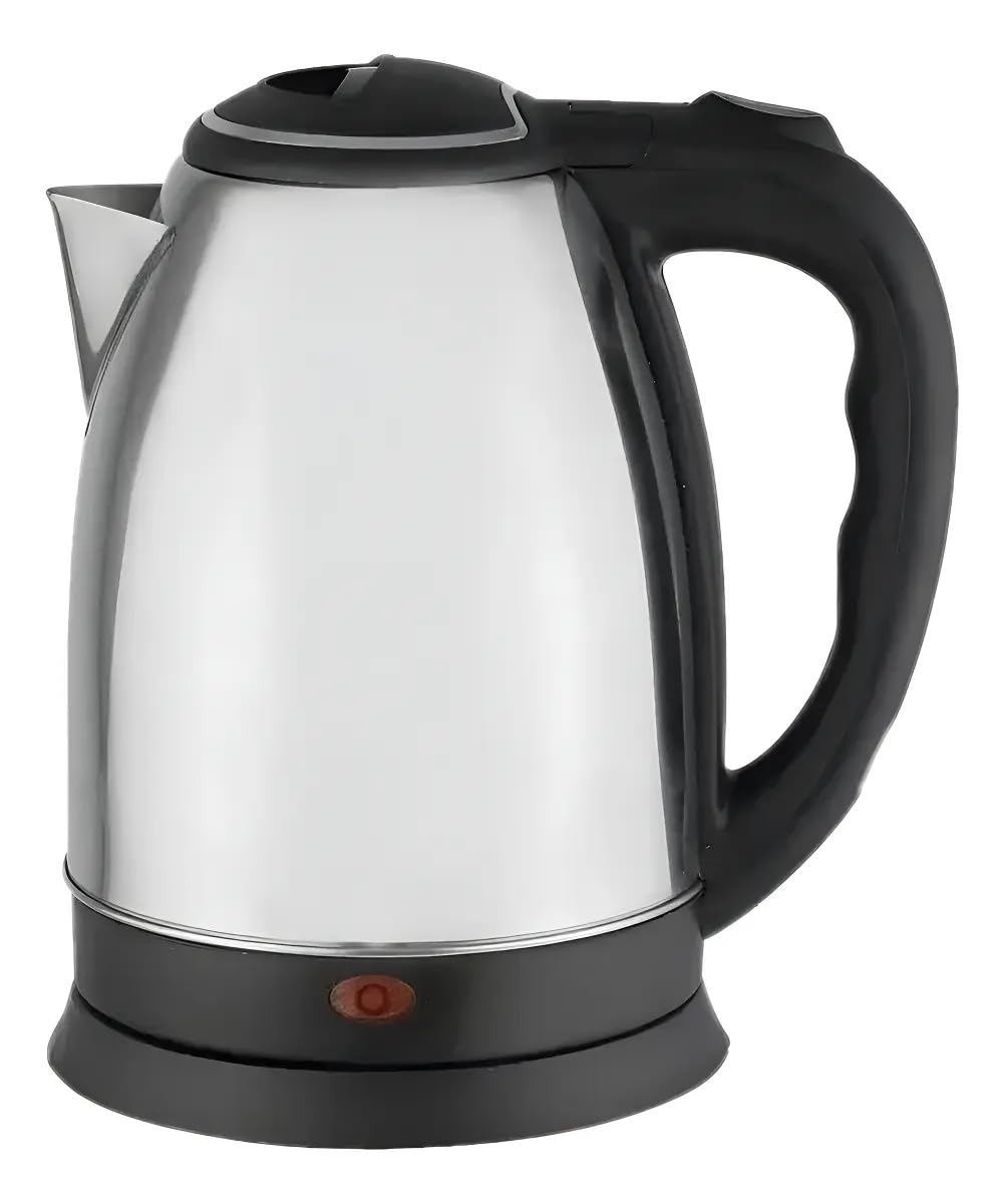 Chaleira Elétrica Inox 2L 1000W Base 360° Desligamento Automático 127V/220V (Prateado, 127V)