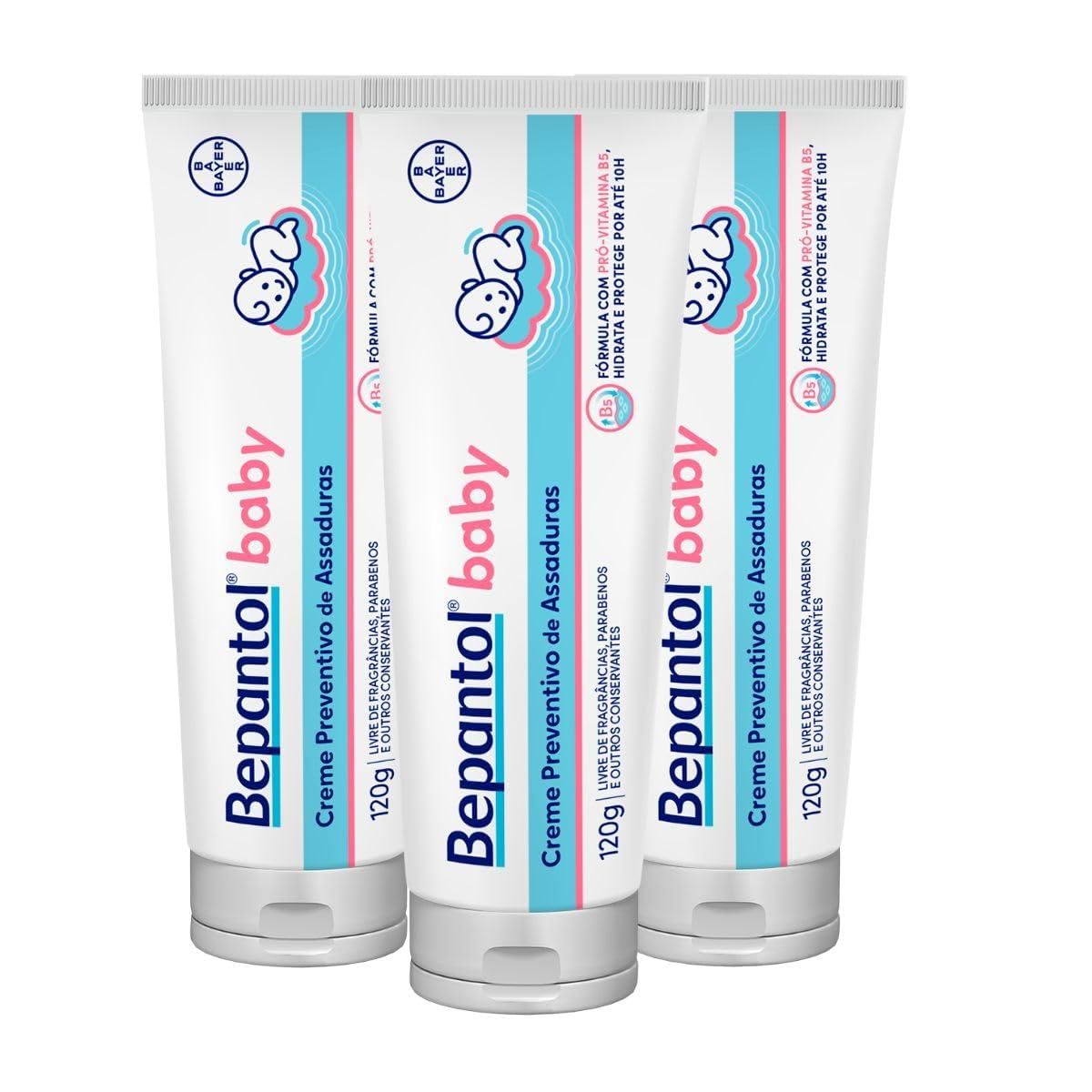 Bepantol Kit com 3 Cremes Pomada de Assadura 120gr Cada.