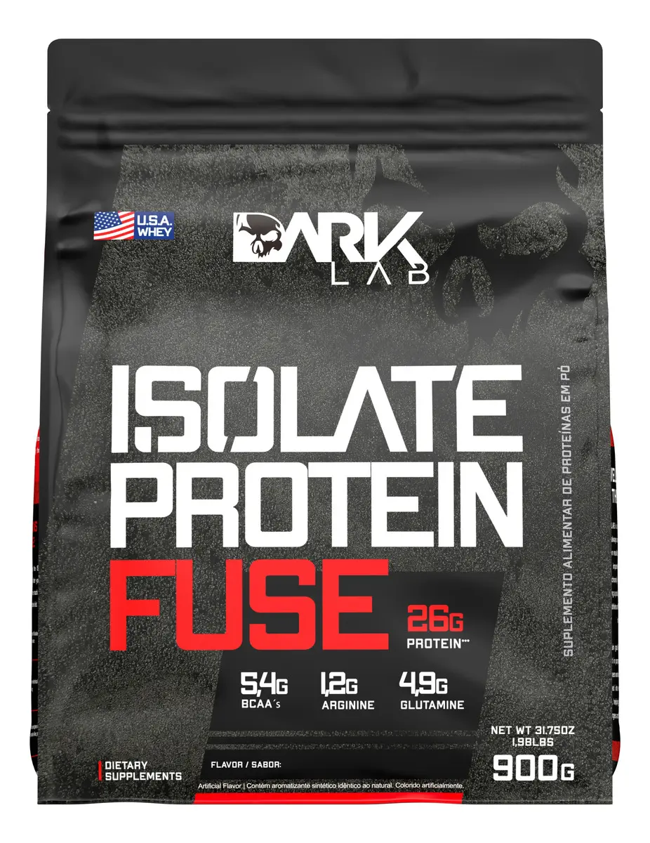Whey protein Dark Lab Isolate Fuse em pó sabor Morango x 900g - R$ 78,9