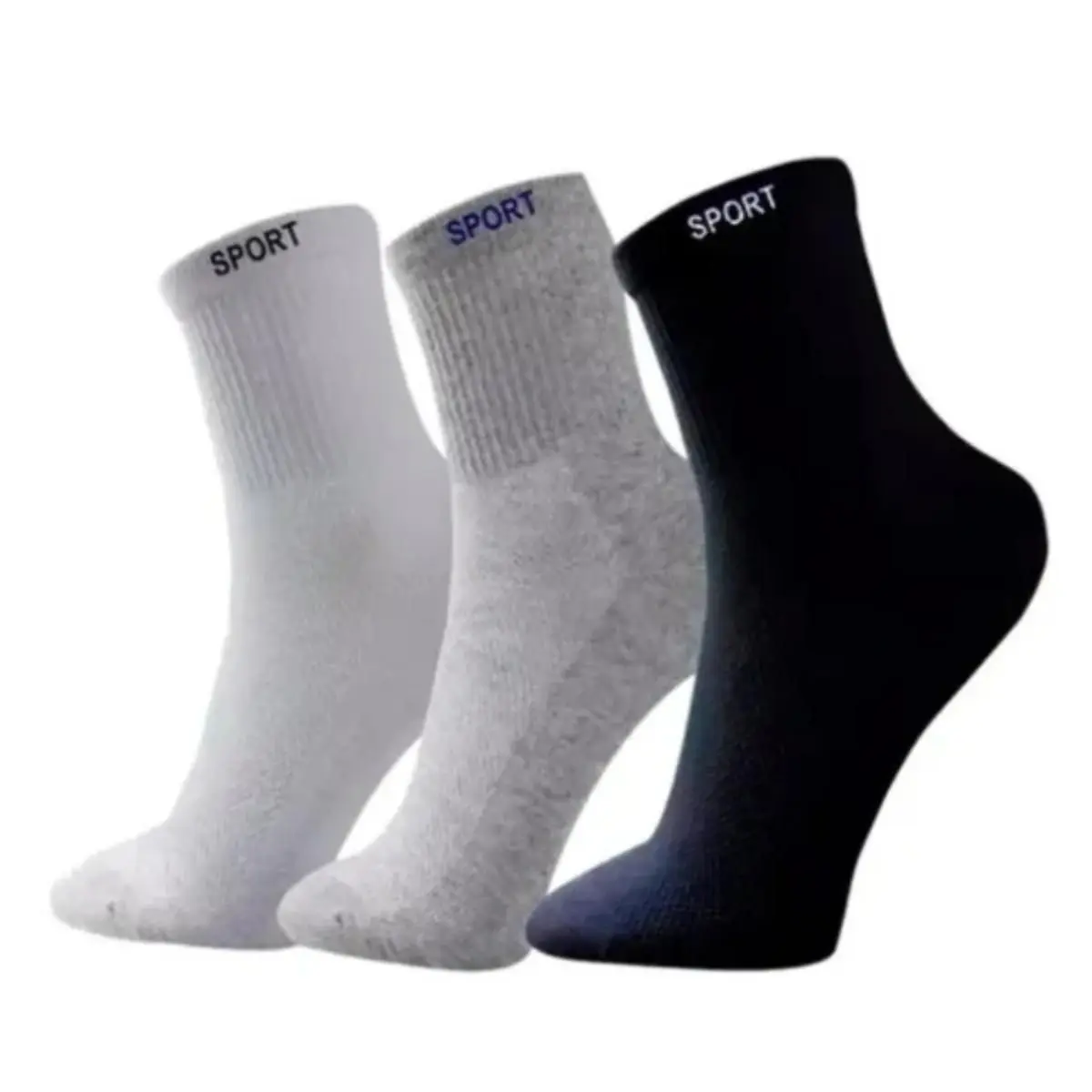 12 Pares Meias Masculina Cano Alto Grossa Algodão Oferta
