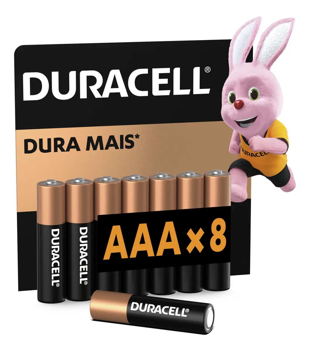 Pilha Alcalina Aaa Palito Duracell Com 8 Unidades