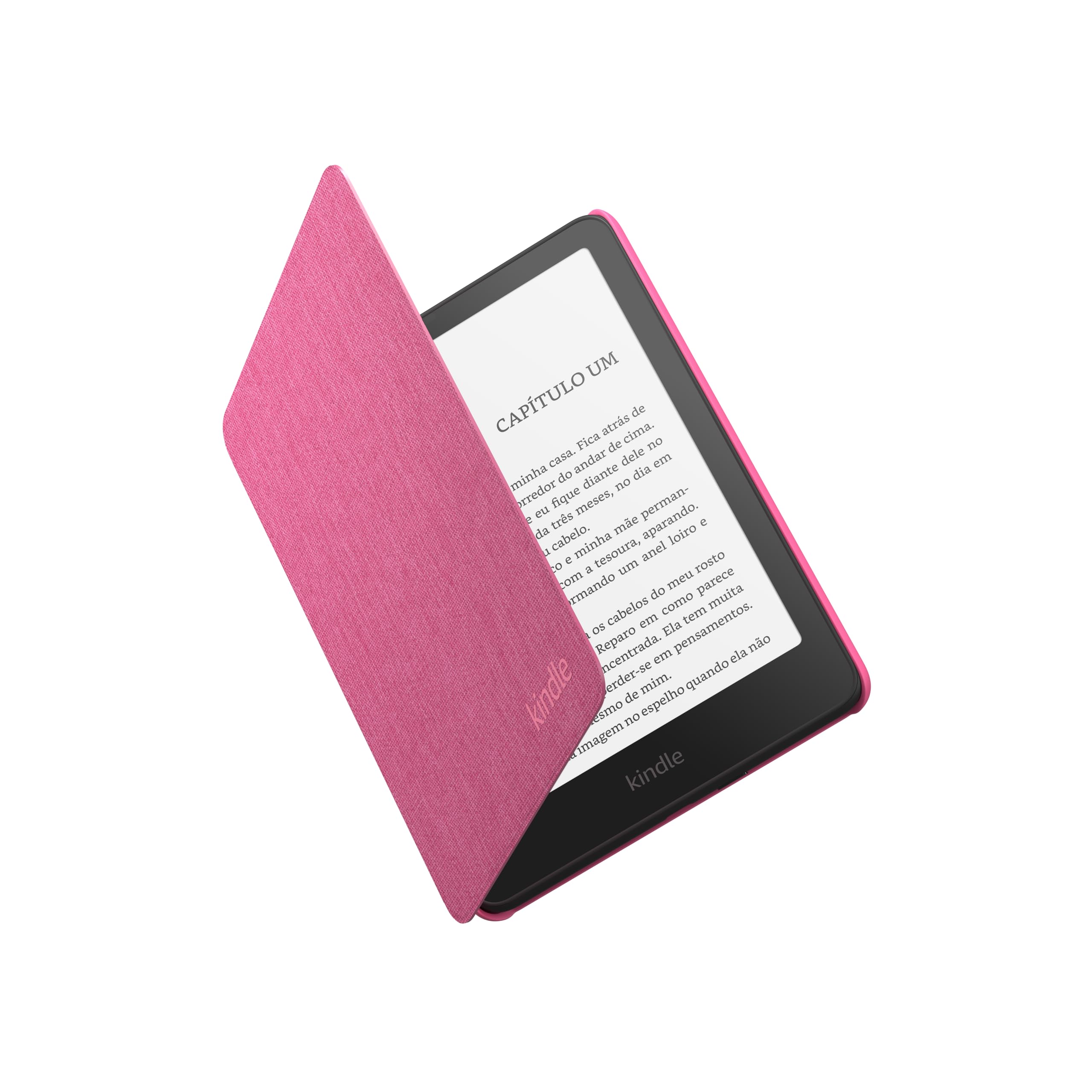 Capa de tecido para Kindle Paperwhite e Kindle Colorsoft, leve, dobrável e resistente a água – Cor Rosa Framboesa