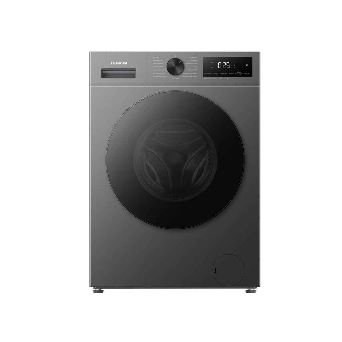 Lava e Seca Hisense 11Kg WD1I1141BT2 Compacta Fit e Função Steam Inverter Titânio