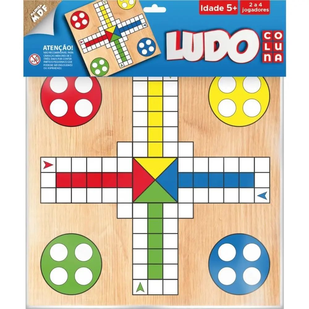 Jogo de Tabuleiro Ludo de Madeira NA Solapa