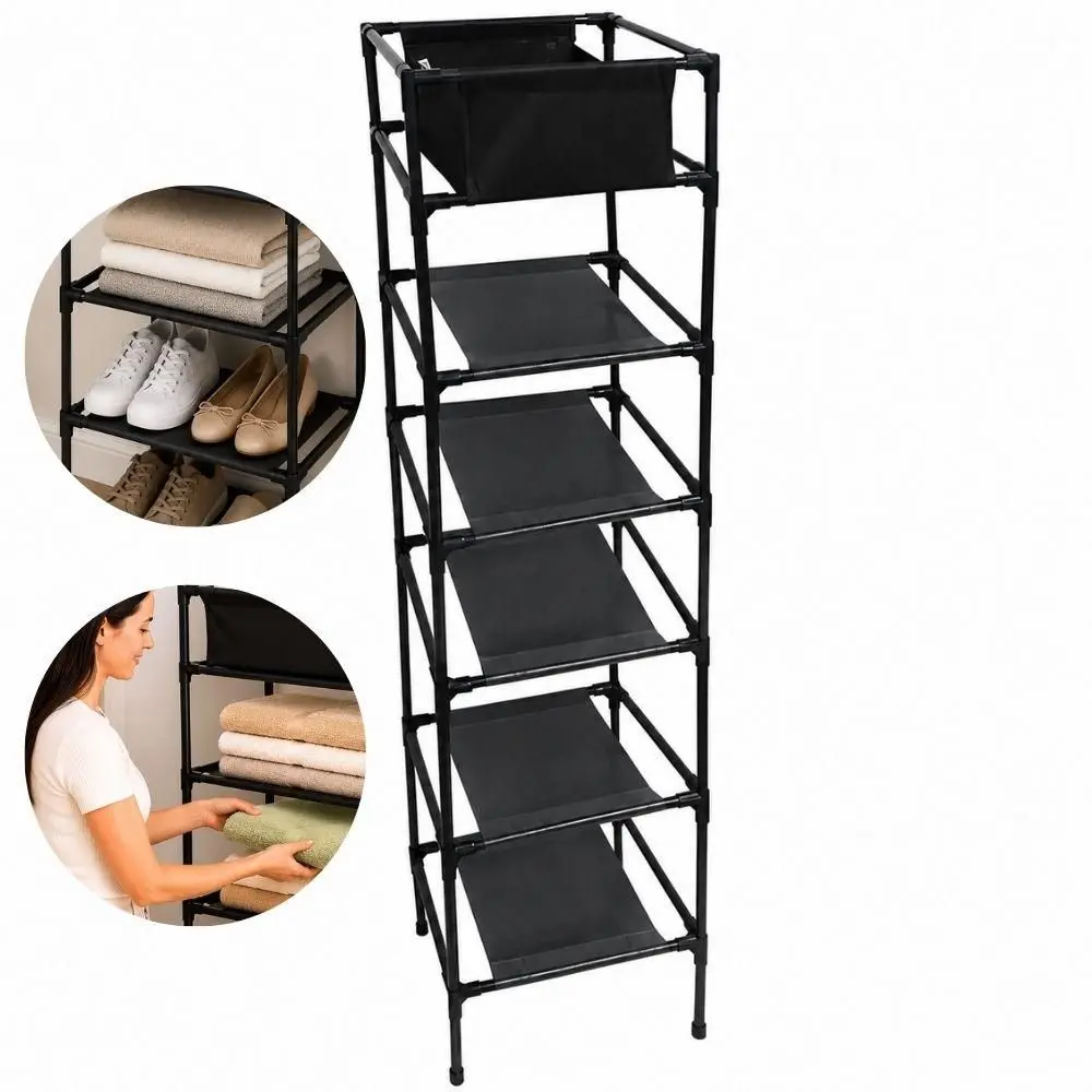 Estante multiuso 6 niveis prateleira organizadora modular sapateira roupas livros brinquedos lavanderia vertical desmont