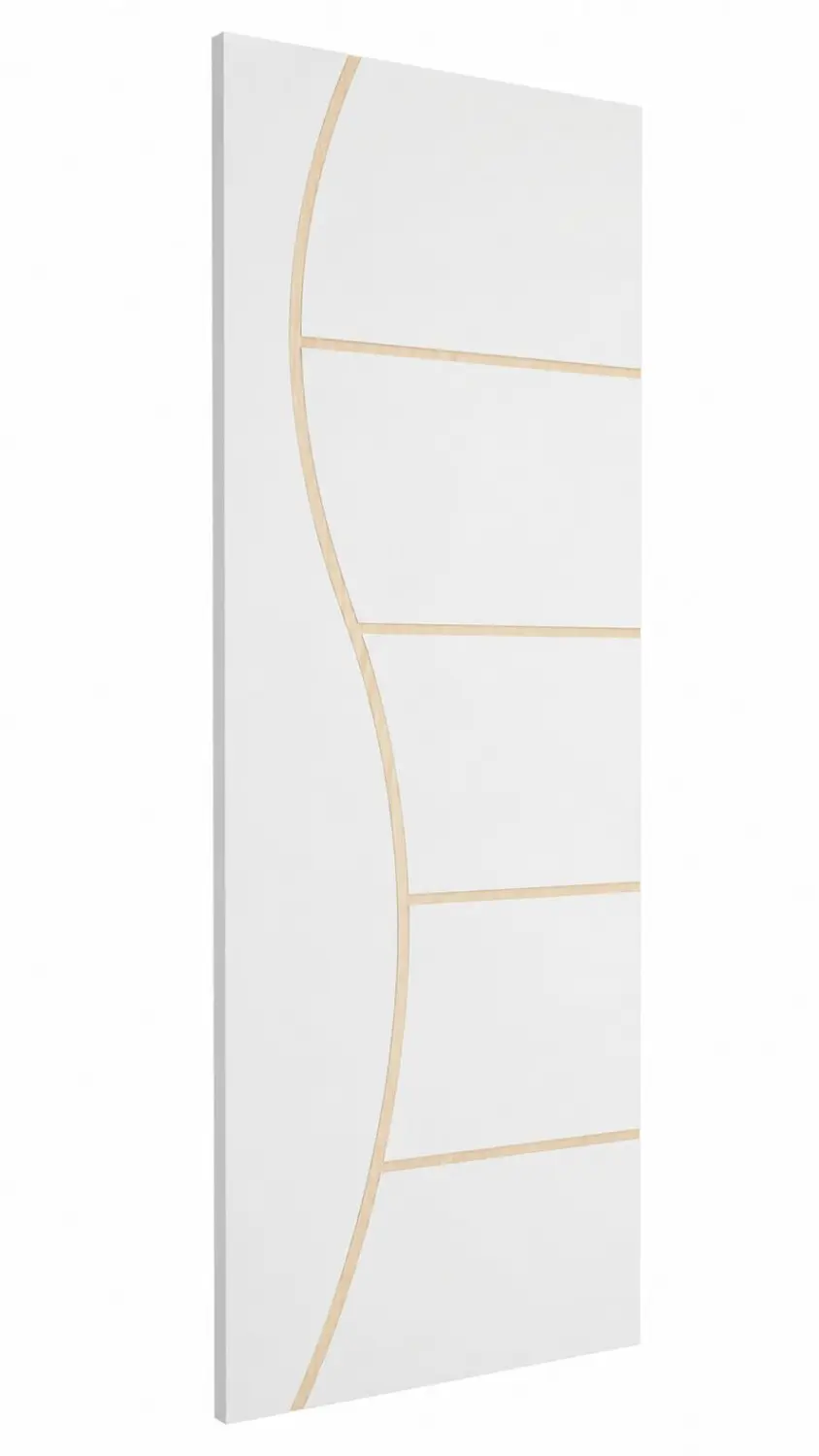 Folha De Porta Frisada Madeira 210x80cm Reforço p/ Fechadura Cor: Branco Tamanho: 210x80cm