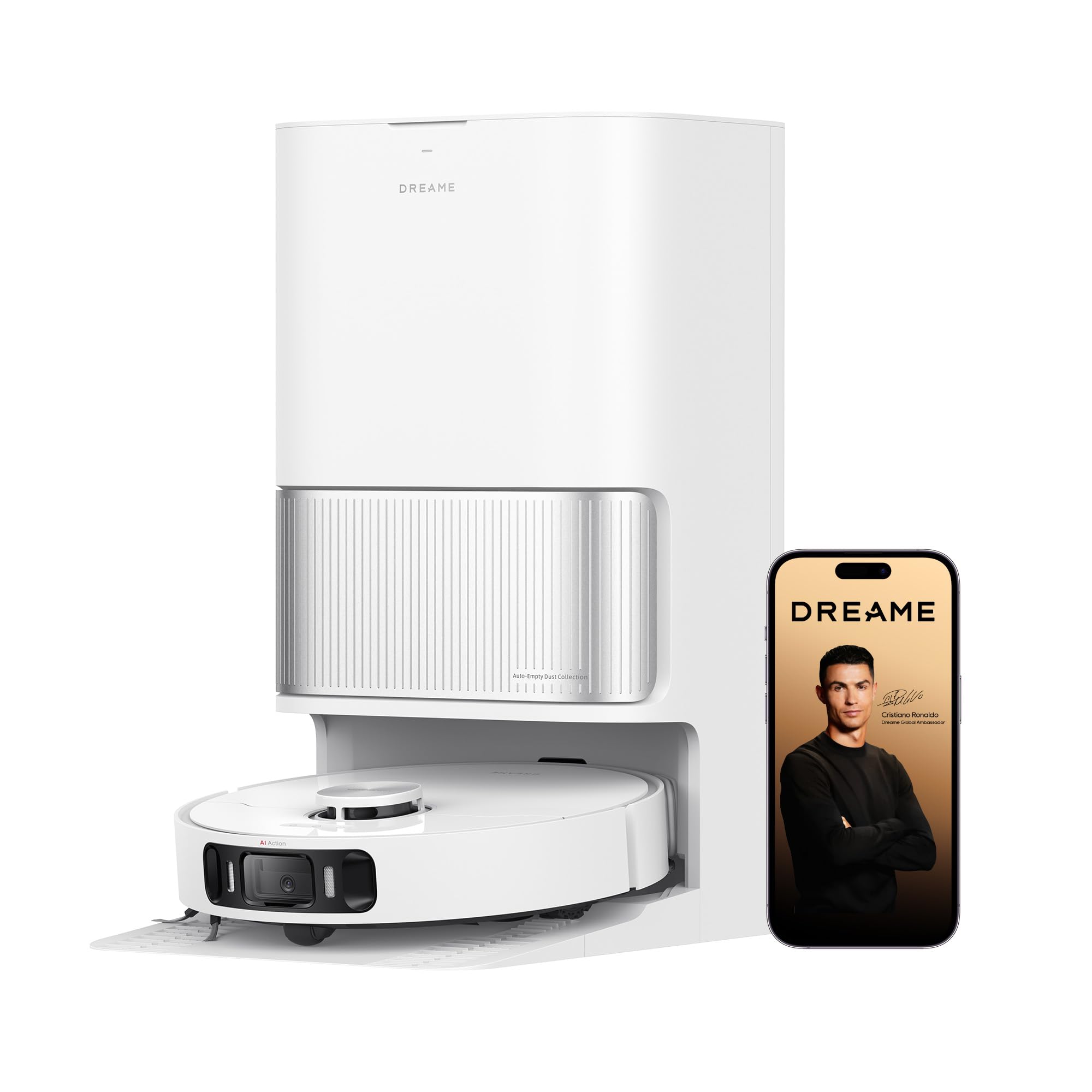 DREAME L40 Ultra AE Robô Aspirador e Mopa, Sucção 19.000Pa, Caixa de Poeira Autoesvaziável, Mopa Flexível com Lavagem Automática 75°C, Amigo dos Pets, App/Voz(Alexa/Google/Siri), 127v