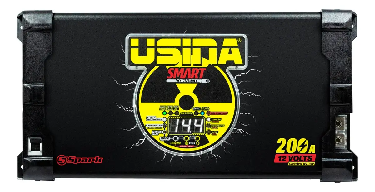 Fonte Automotiva Spark Usina 200A 12V Bivolt Smart Cooler Preto