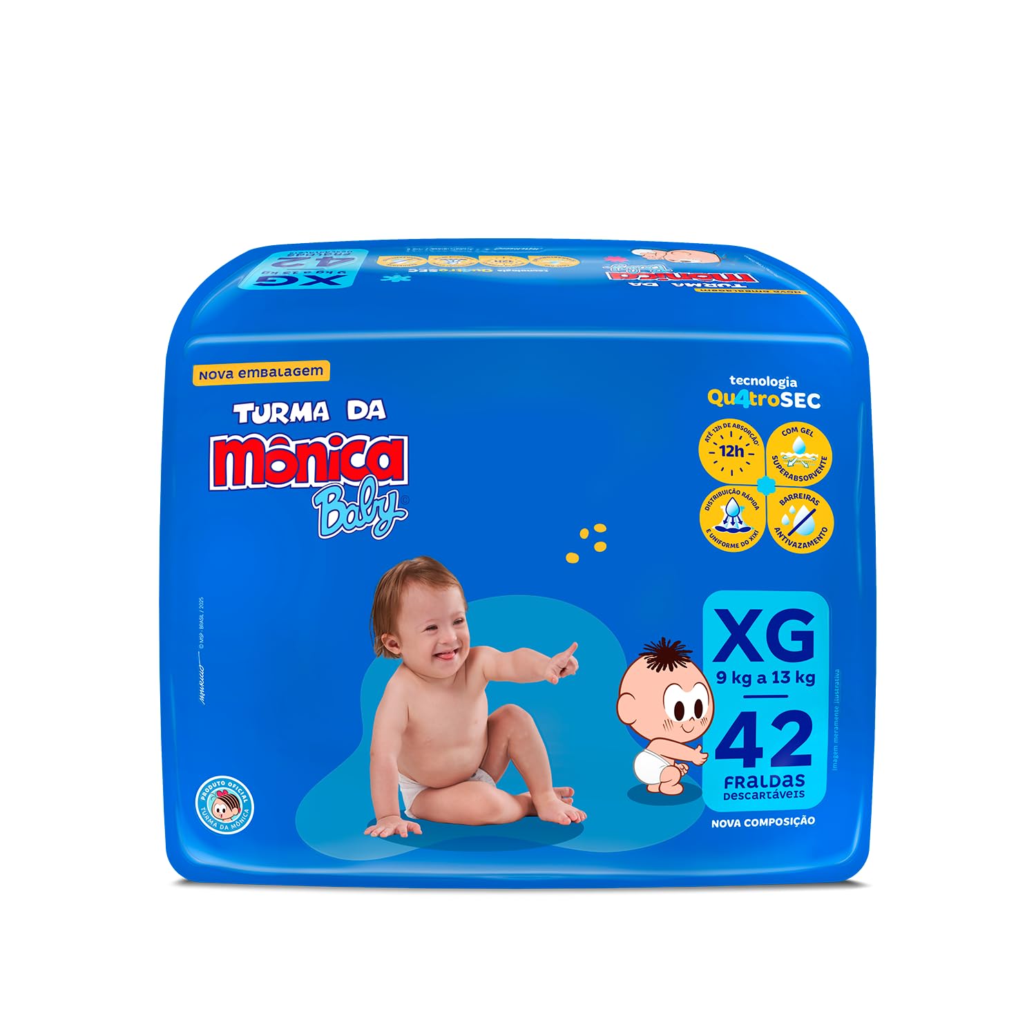 Fralda Turma da Mônica Baby Mega XG 42 Unidades