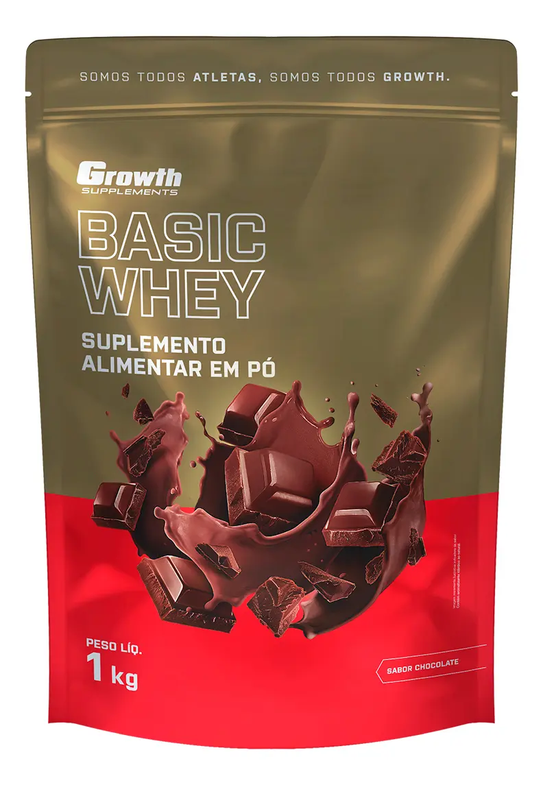 Basic Whey 1kg Growth Supplements - Chocolate - R$ 72,9