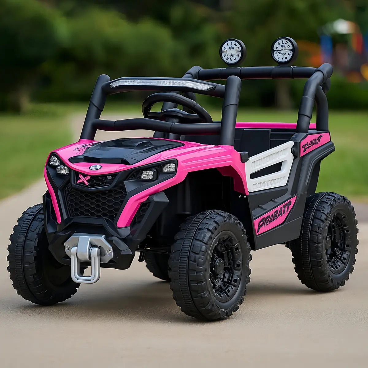 Carro Jipe Elétrico Infantil Controle Remoto Pedal Sons Cor Rosa - R$ 839,9