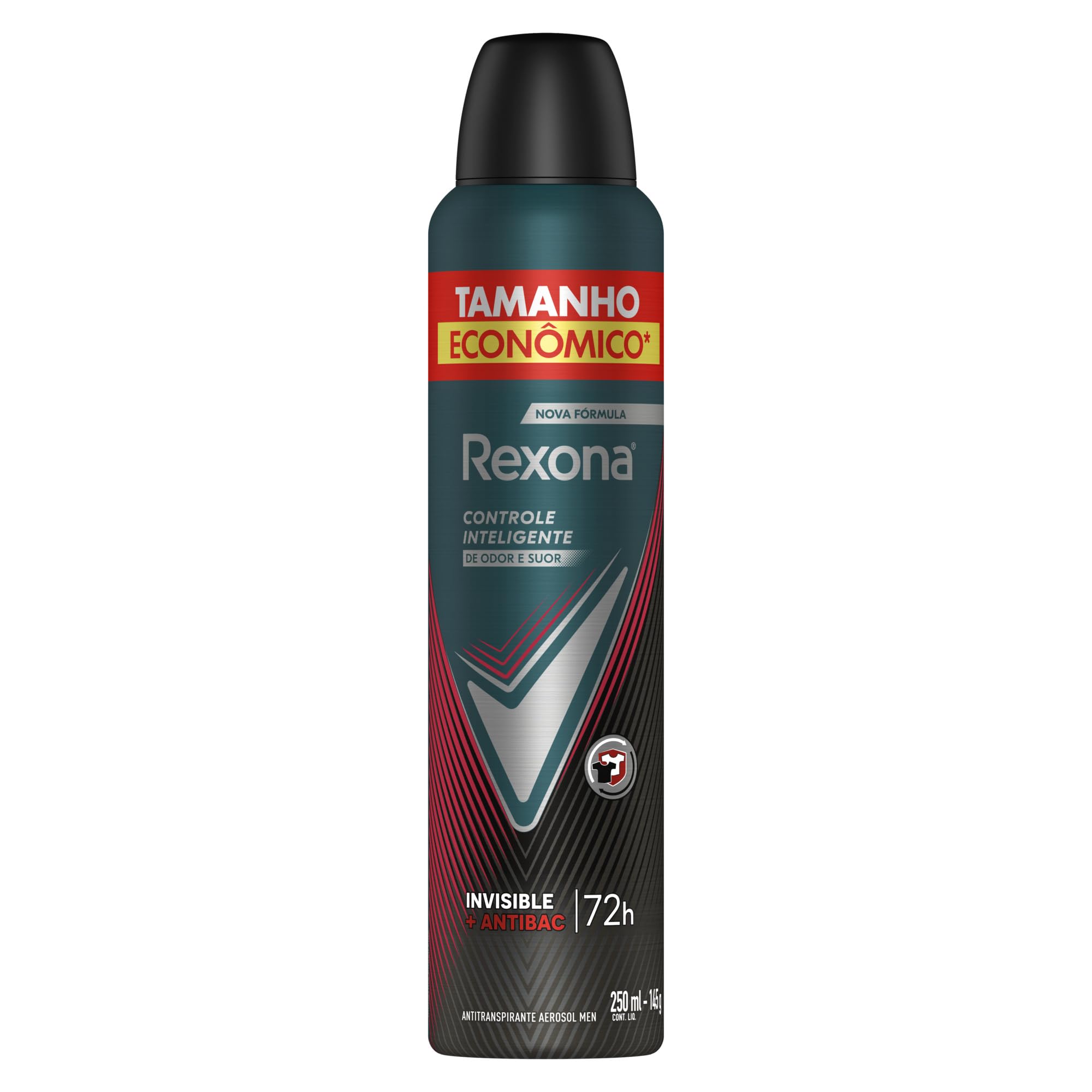 Rexona Antitranspirante Masculino Aerossol Antibacterial e Invisible 250 ML, Leve Mais Pague Menos, Embalagem Pode Variar