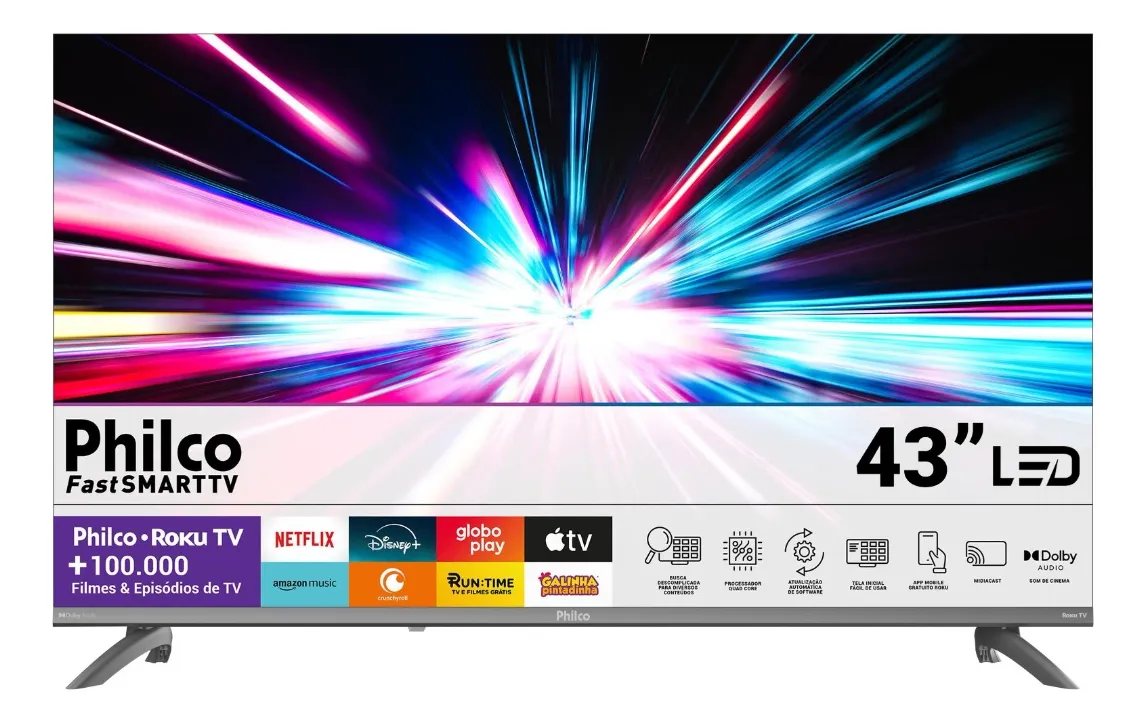 Smart Tv 43&quot&quot Philco Full Hd Roku Tv Hdr10 Dolby P43cra