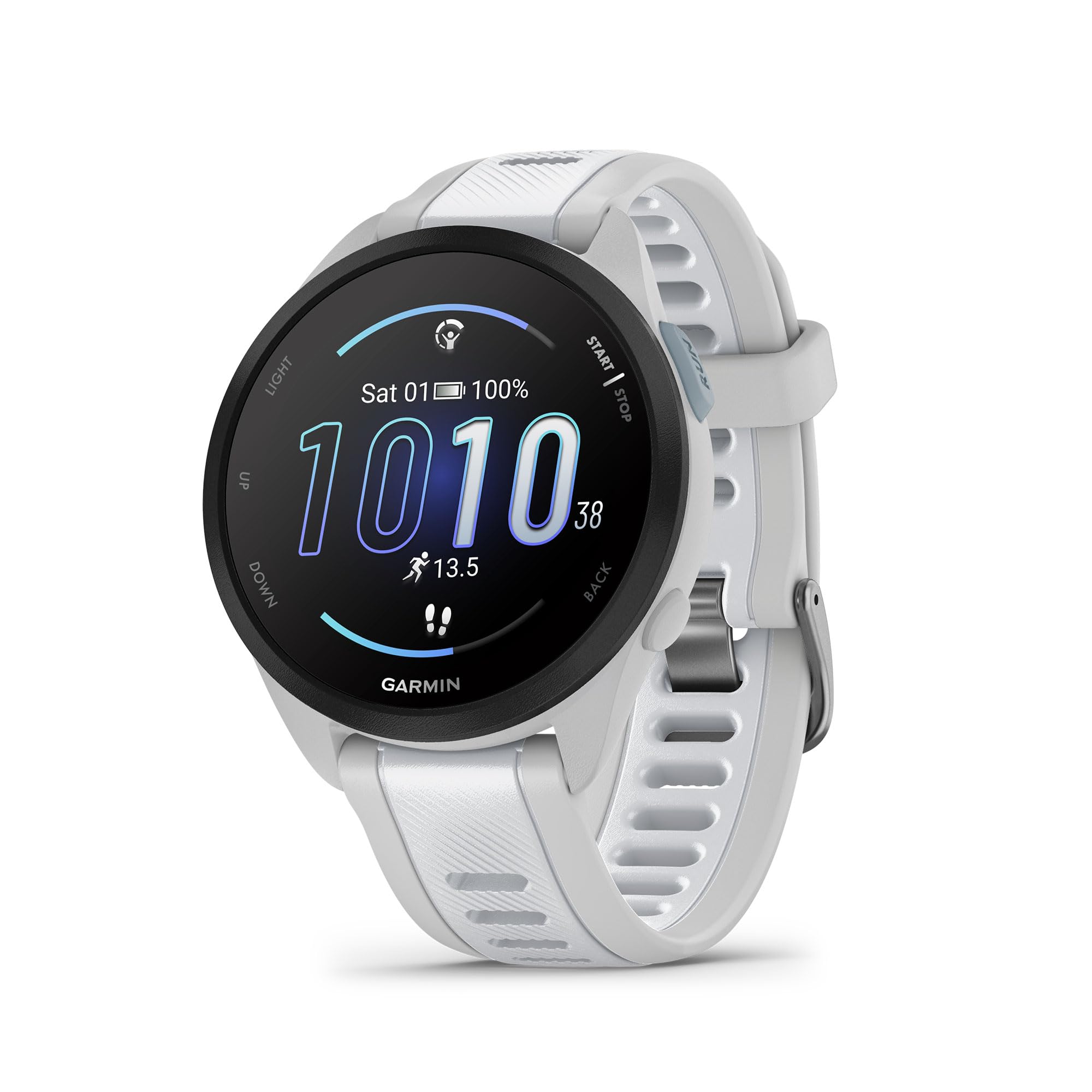 Garmin Relógio Forerunner 165 Branco com Cinza 43mm com Monitor Cardíaco de Pulso e GPS