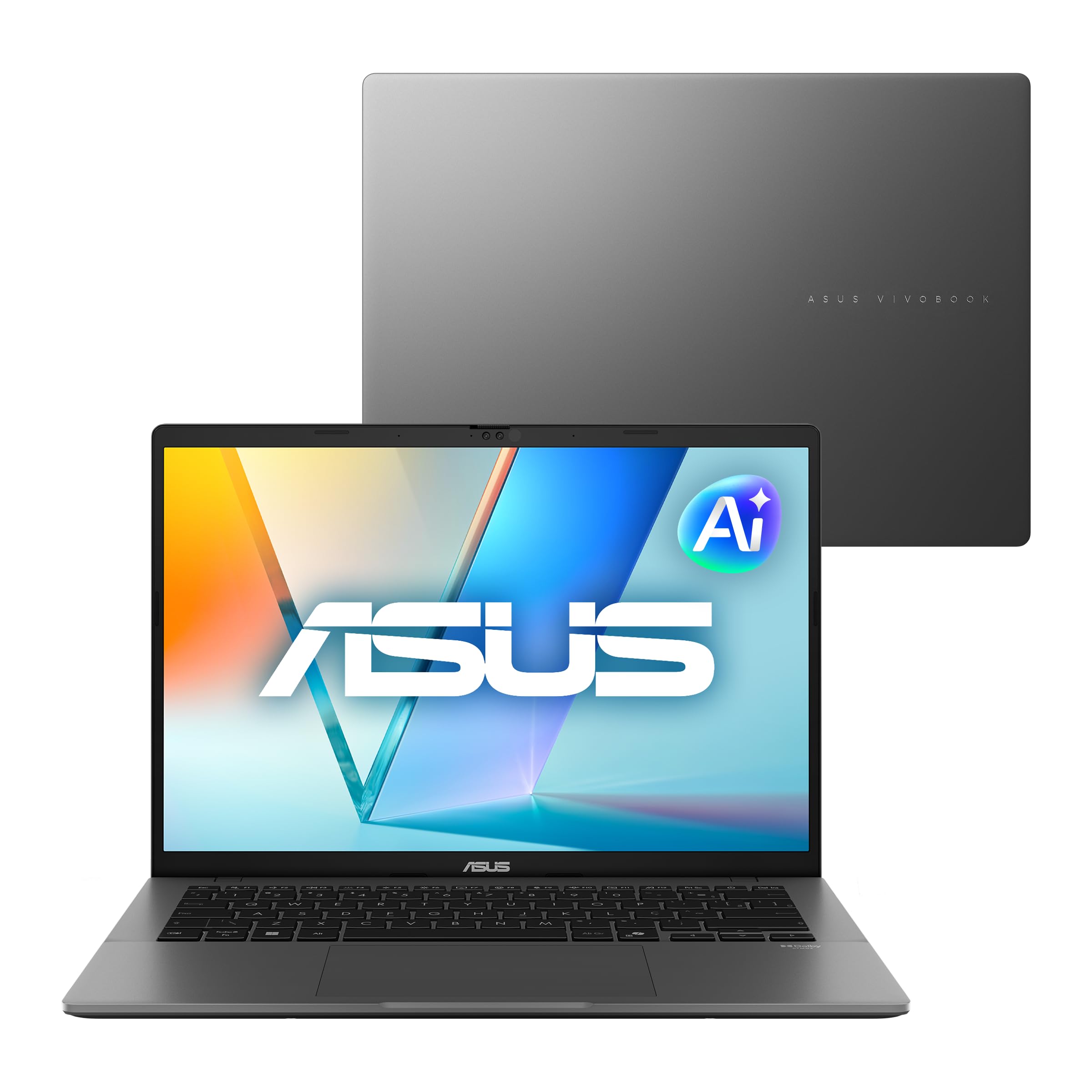 Notebook ASUS Vivobook S14, Intel Core Ultra 5, 16 GB, 512 GB SSD, W 11 Home, 14.0'' FHD, Matte Gray - S3407CA-LY113W