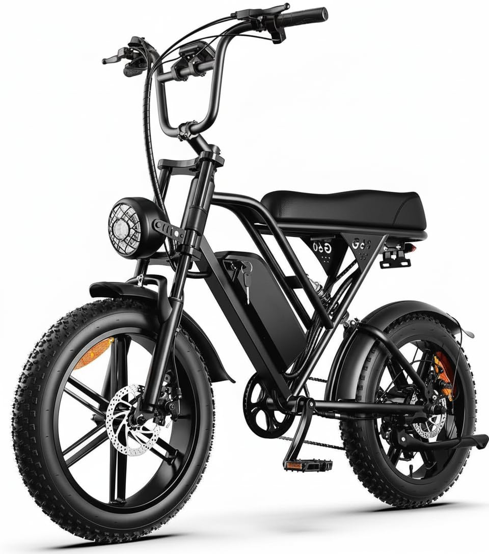 Bicicleta Elétrica HDJ G60 Aro 20 - Motor 1000W, Bateria 48V 15Ah 32Mph, Até 50km Autonomia, Suspensão Dupla, Freio Hidráulico, 7 Velocidades - Mobilidade Urbana para Adultos