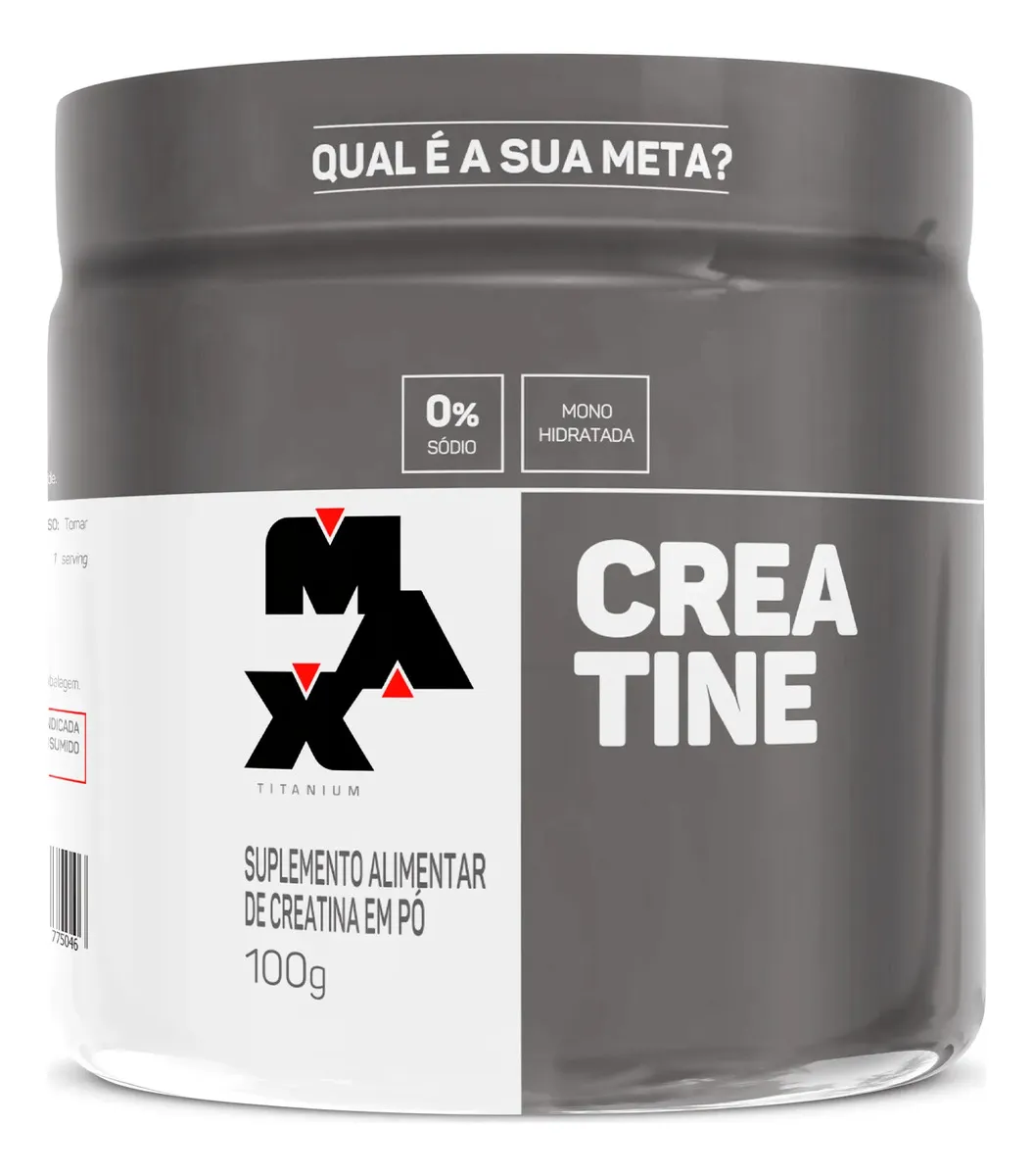 Creatina 100g Creatina Monohidratada Max Titanium Sem Sabor Alta Pureza