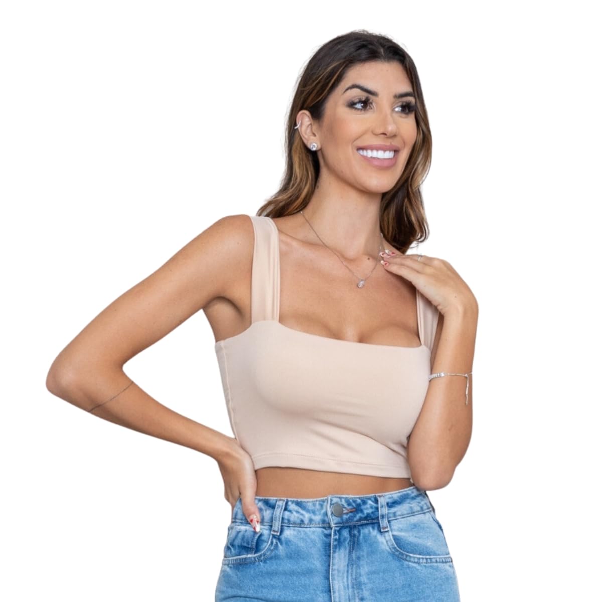 Cropped Alça Larga Grossa Duplo Suplex Moda