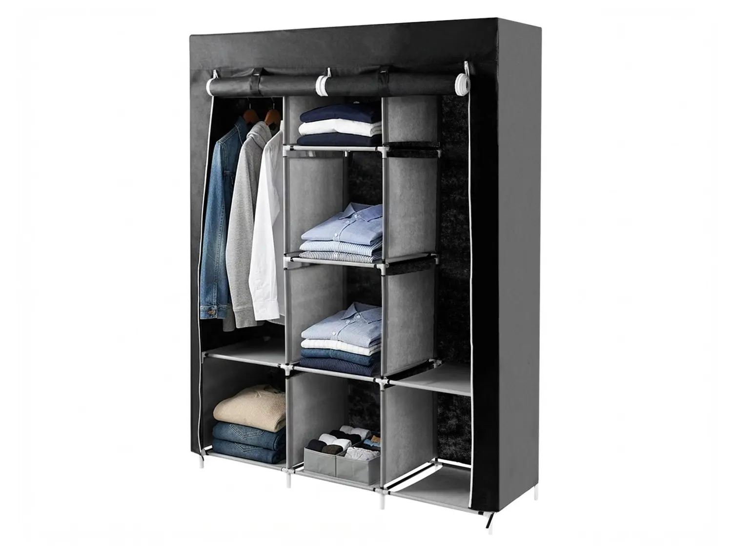 Guarda-roupa Solteiro Portátil Otello 8 Prateleiras GRP-PRT1