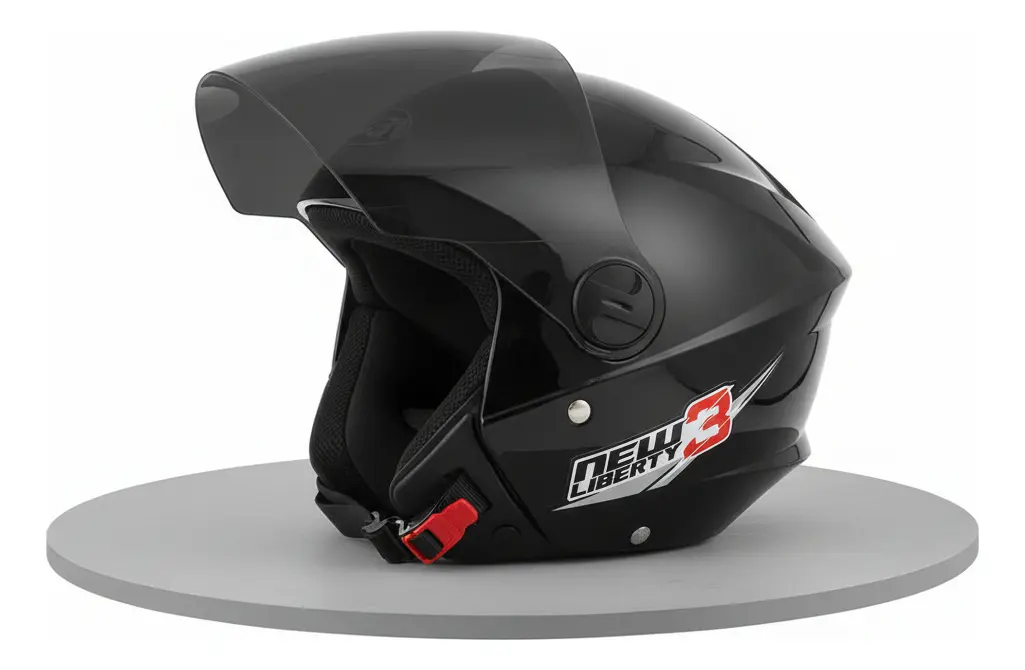 Capacete Pro Tork New Liberty Three aberto - Cor Preto Brilhante Tamanho 58