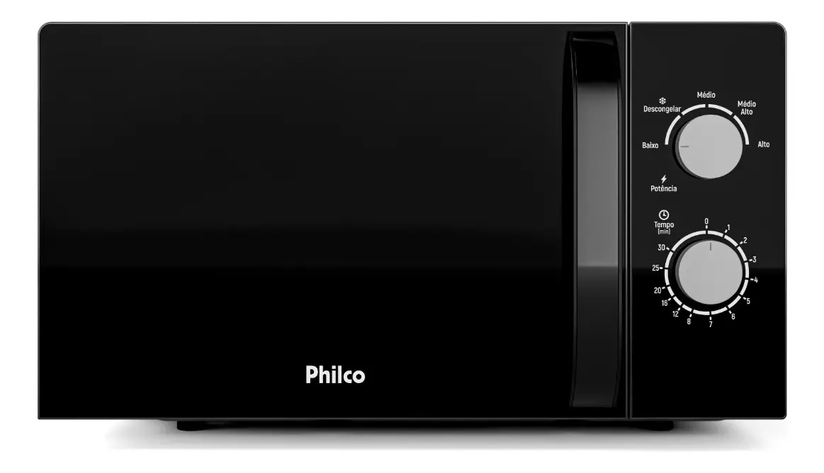 Micro­ondas Philco 20l Preto Mecânico Limpa Fácil PMO23M