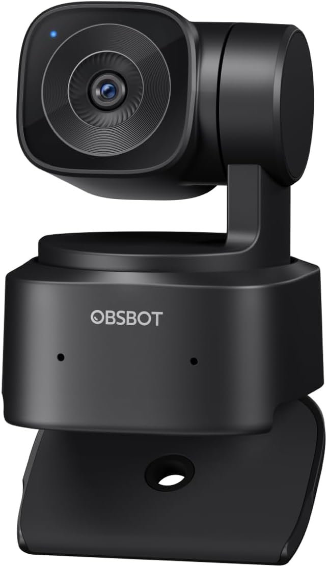 Webcam Tiny SE minúscula com 100 FPS, rastreamento de IA, predefinições personalizadas, controle de gestos e modo de beleza, compatível com software/hardware de transmissão ao vivo