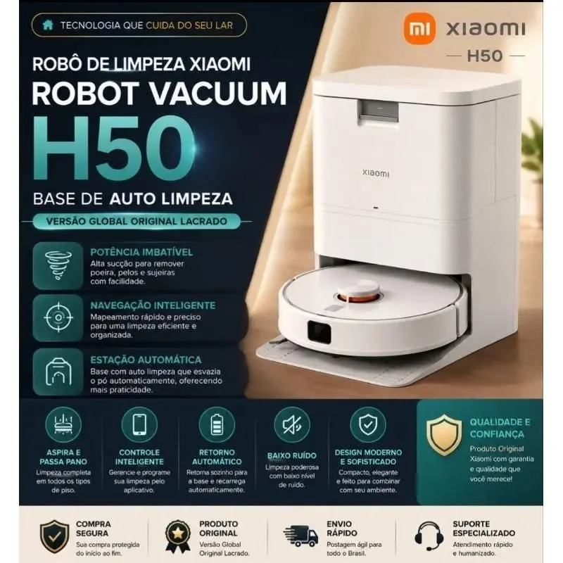 Robô Aspirador Xiaomi H50 Oferta Hoje Aspira e Passa Pano
